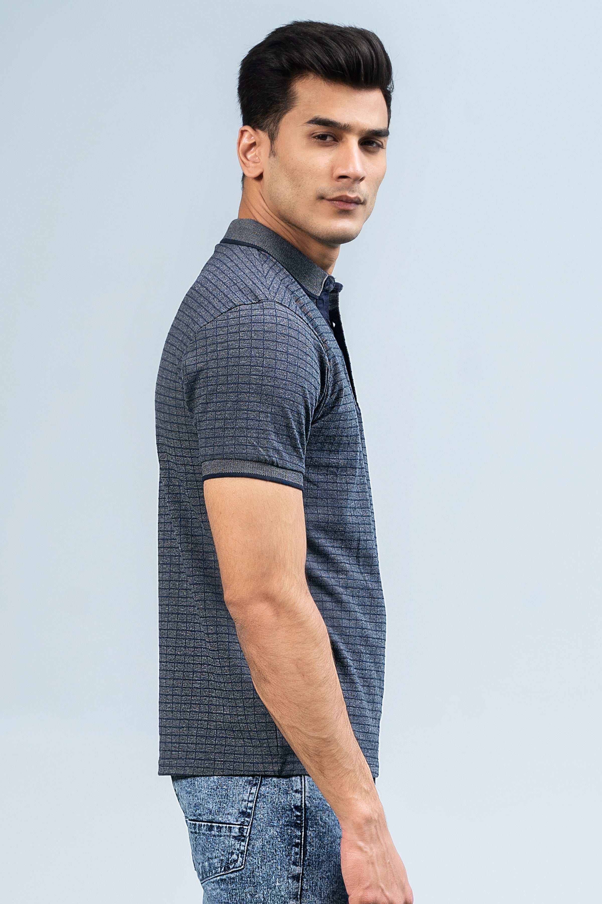 EXECUTIVE POLO BLUE GREY – Charcoal Clothing