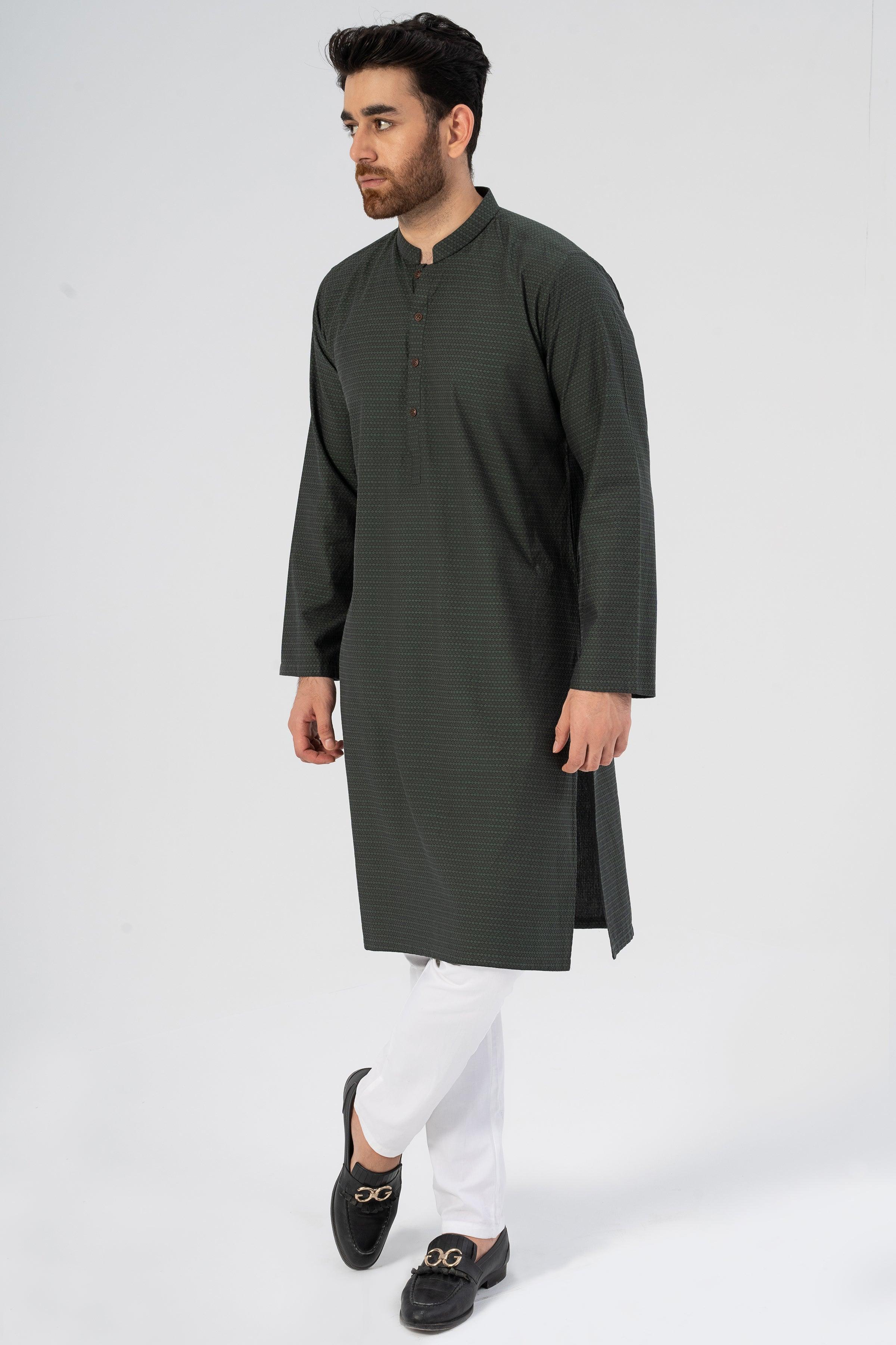 Mehndi Green Heena Green Color Jute Silk Men Kurta Pajama with Weave Work |  Designer Men Kurta Pajama Set | Kurta Pajama Set in USA – Kaash