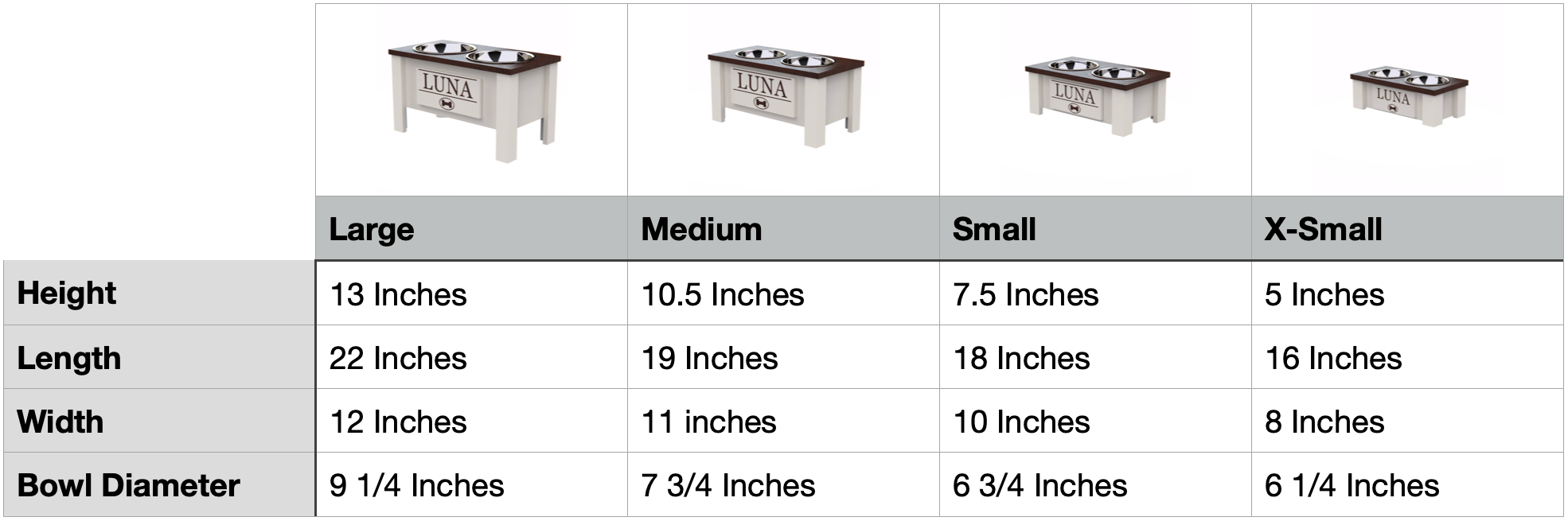 GrooveThis Woodshop - Personalized Elevated Dog Bowl Stand for Large,  Medium, Small, X-Small Dogs - Stainless Steel Food and Water Bowls - Raised  Dog