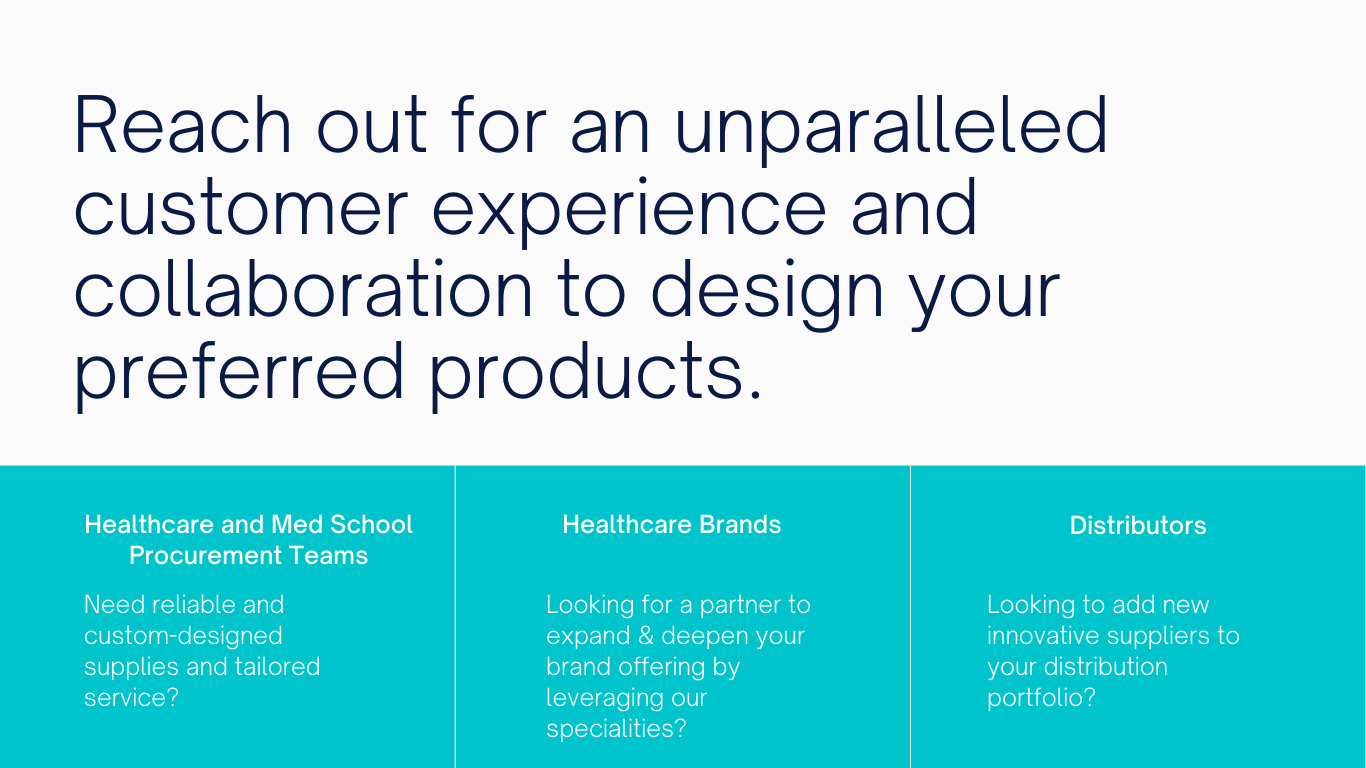 Contact Proteq Medical for medical apparel, scrubs, dental white coats, surgical supplies, drapes, gowns,  or sustainable nonwoven needs for your manufacturing. 