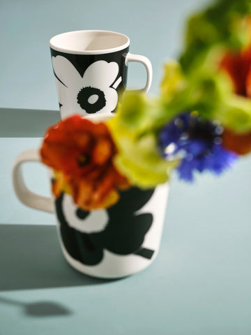 Marimekko Juhla Unikko Mug 0,25l 2 pezzi, bianco & nero