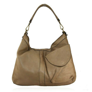 BZNA Bag Maila Taupe Italy Designer Damen Leder Handtasche Schultertasche Tasche