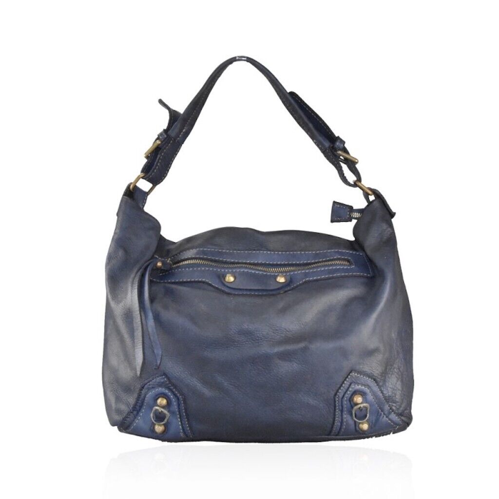 BZNA Bag Mania Blau Italy Designer Damen Handtasche Schultertasche Tasche
