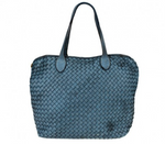 BZNA Bag Rosi Petrik Blau Italy Vintage Schultertasche Designer Damen Handtasche