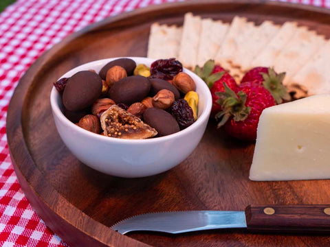 Vine to Bar chocolate and cheese dessert board idea