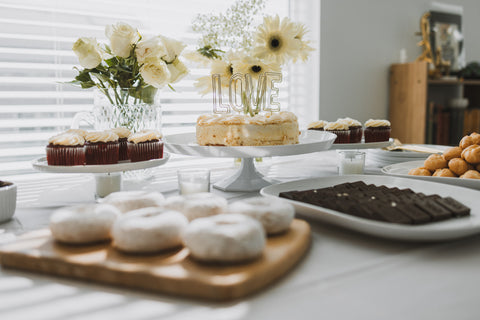 Wedding dessert table idea from Vine to Bar Chocolates