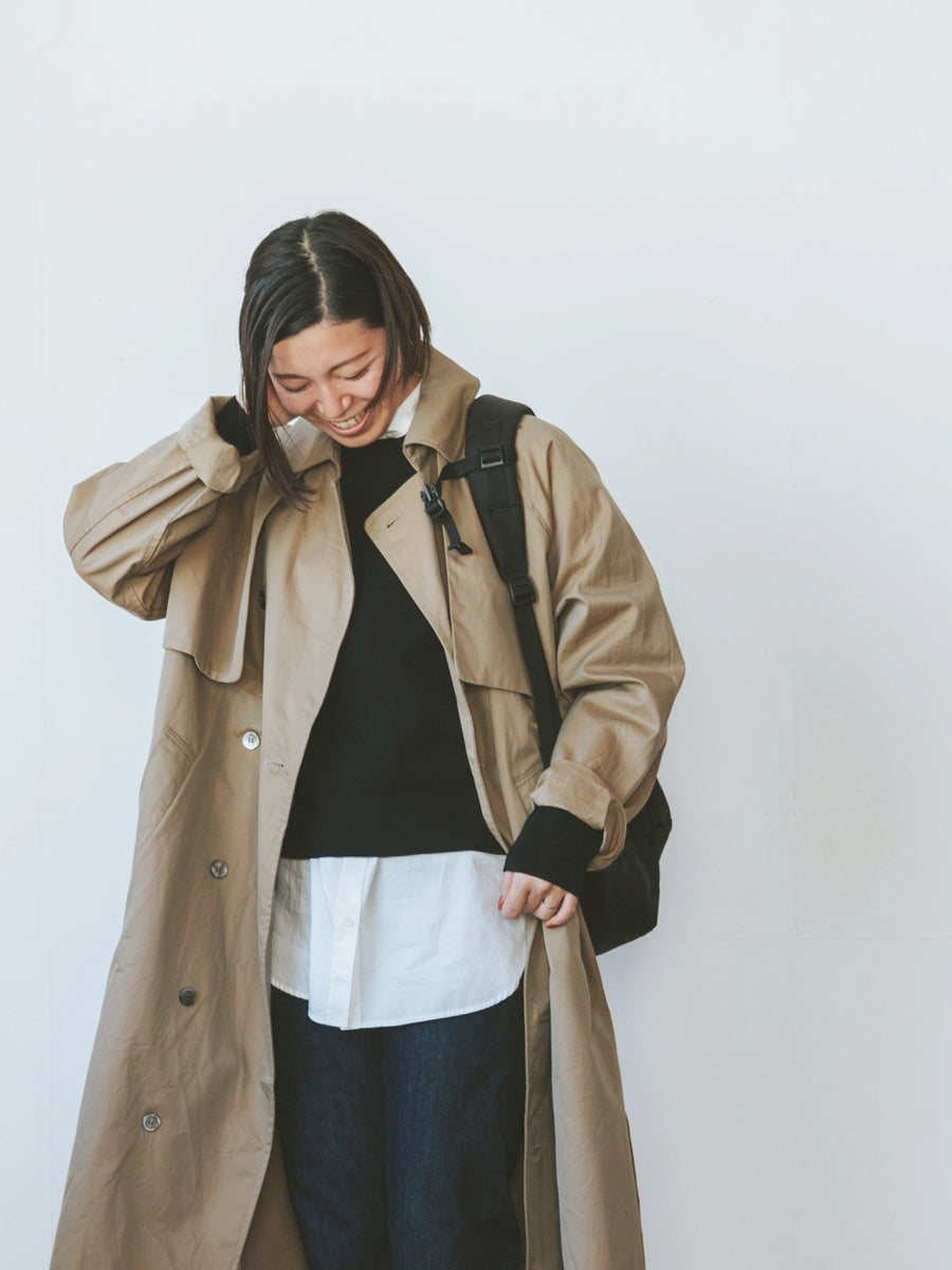 TISSU・HIGH DENSITY EFFORTLESS TRENCH／キャメル – Orné de Feuilles