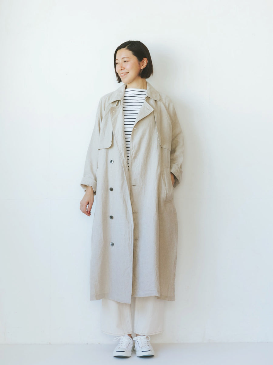 TISSU・HIGH DENSITY EFFORTLESS TRENCH／リネン – Orné de Feuilles