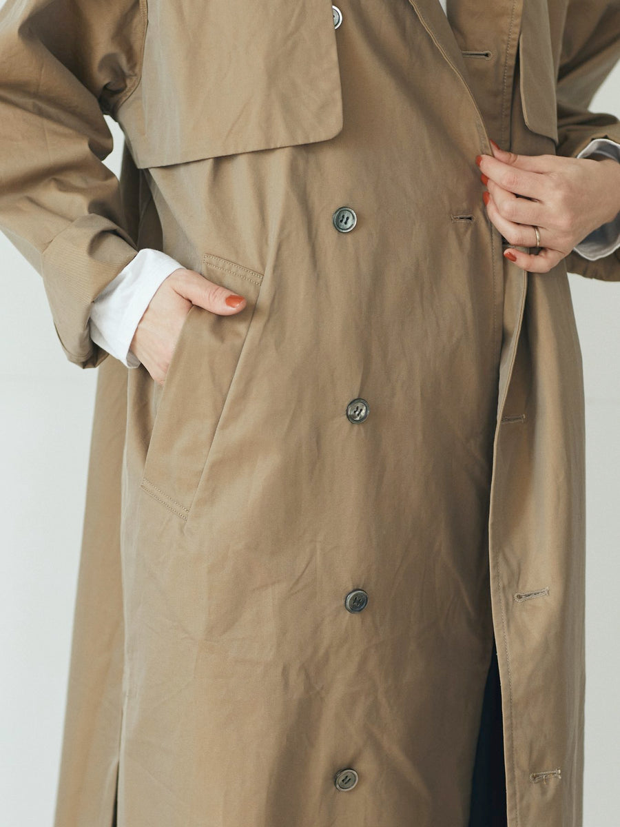 TISSU・HIGH DENSITY EFFORTLESS TRENCH／キャメル – Orné de Feuilles