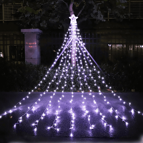 Wire Cone Tree Outdoor With Multi Twinkling C5 LED Christmas Decoration