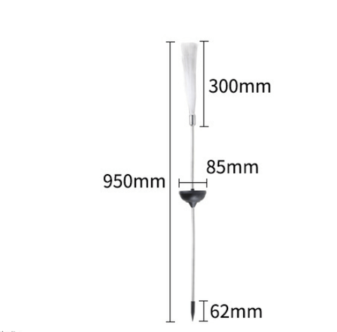 size of the solar fiber optic lights