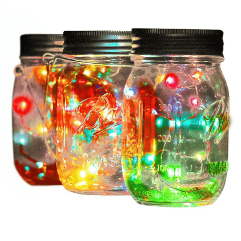 colorful mason jar lamp