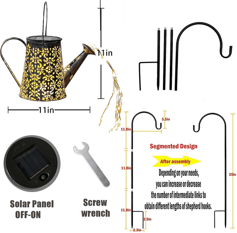 package  list of solar watering can lights