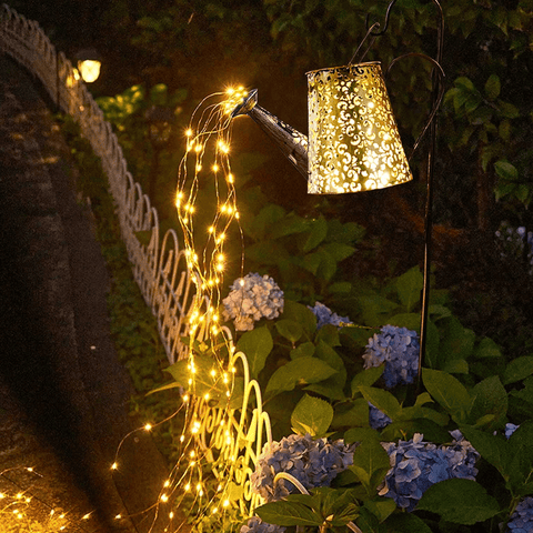 solar watering can with lights