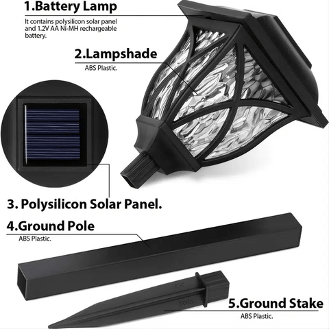 detals of solar lamp post