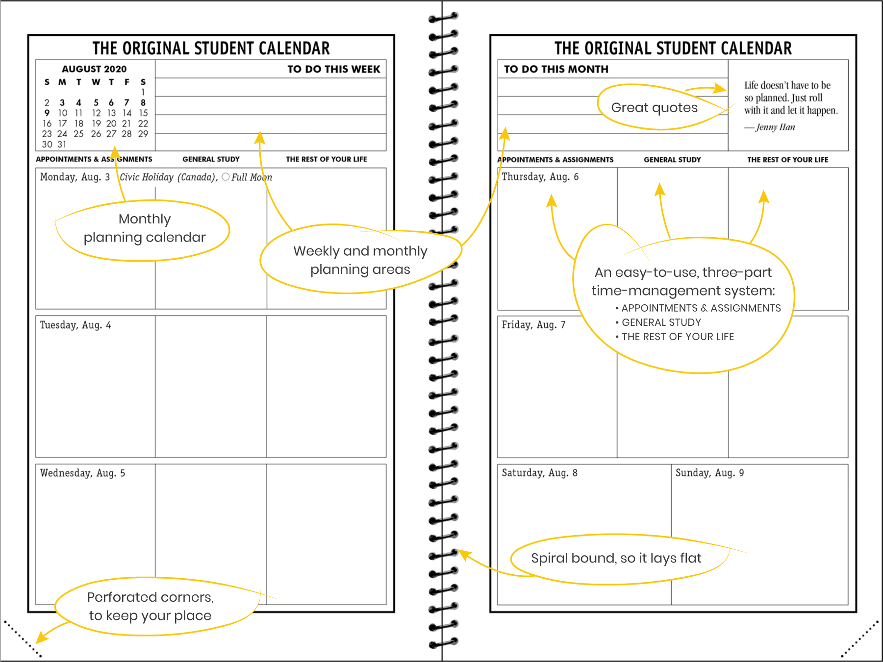 The Original Student Calendar Luise Robinia