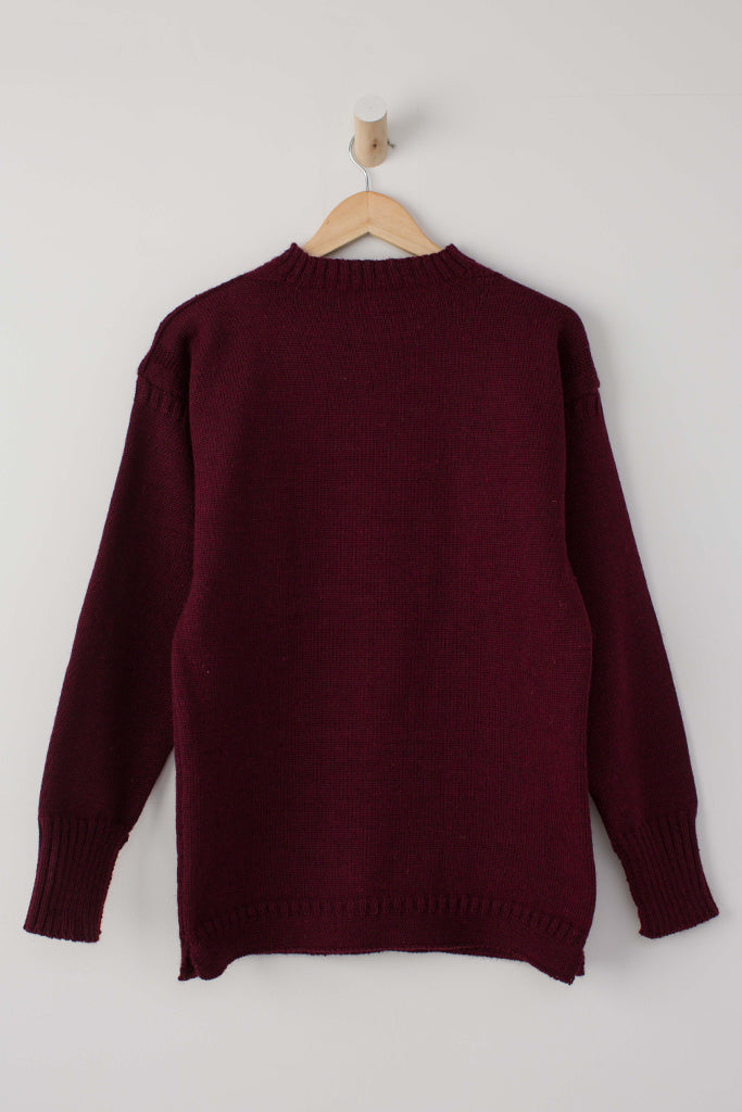 Men's Burgundy Traditional Guernsey Jumper - Le Tricoteur Guernsey