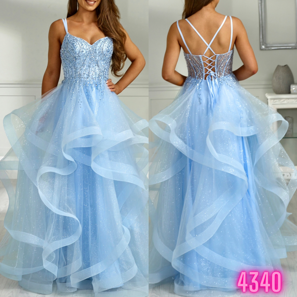 AF4340 ice blue ball gown prom dress