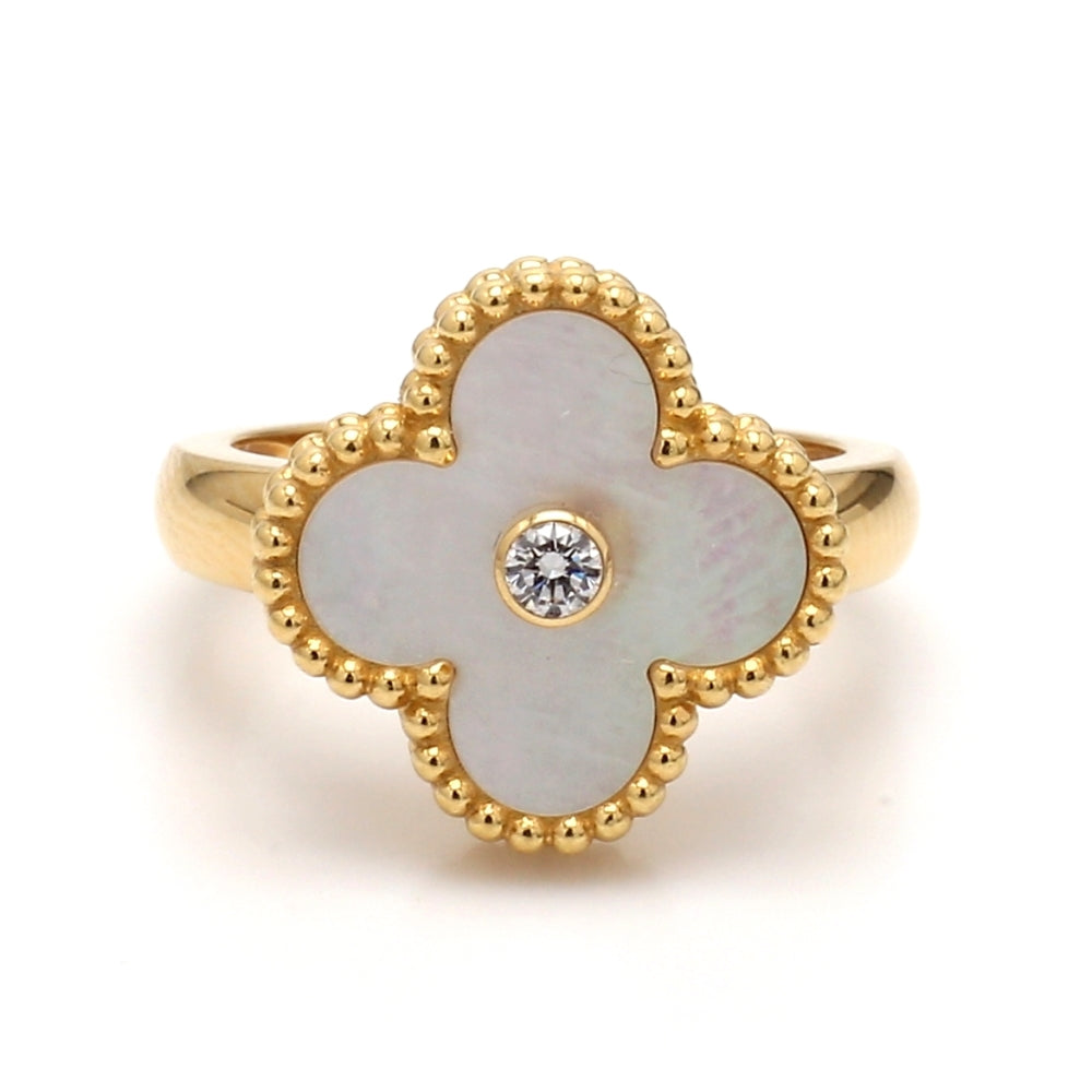 SOLD - Van Cleef & Arpels, Alhambra Mother of Pearl Ring | Goldstein ...