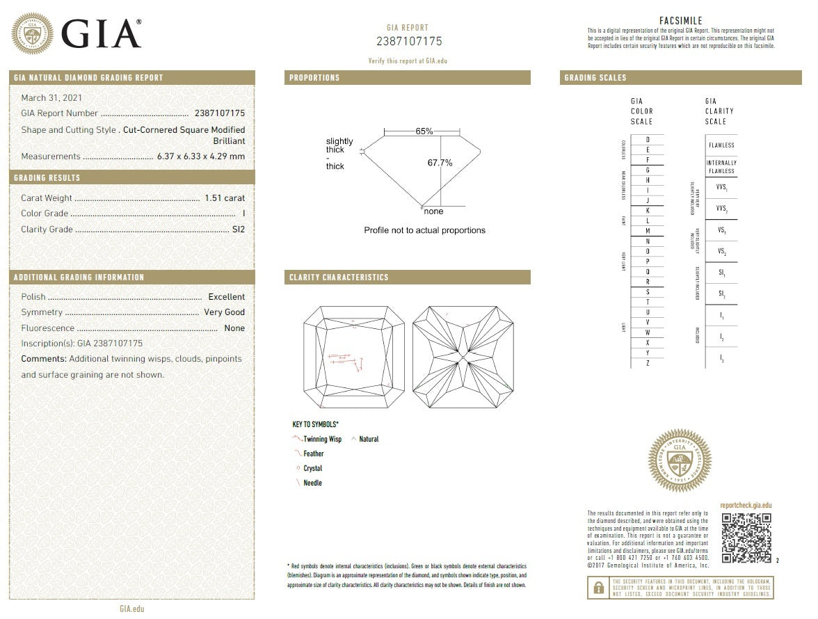 3.03ctw I SI2 Radiant Cut Diamond Earrings - GIA Certified