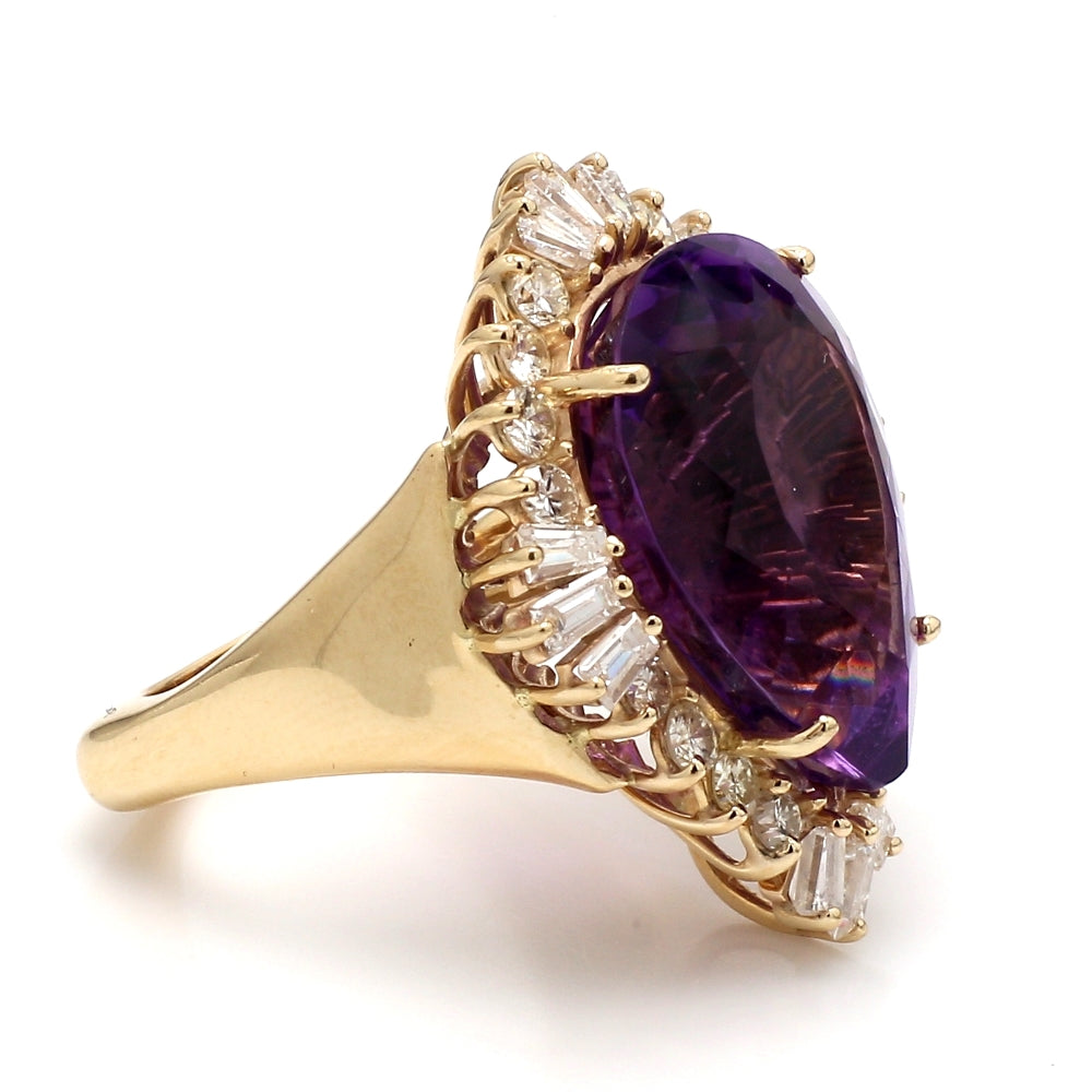 10.00ct Pear Shaped Amethyst Ring