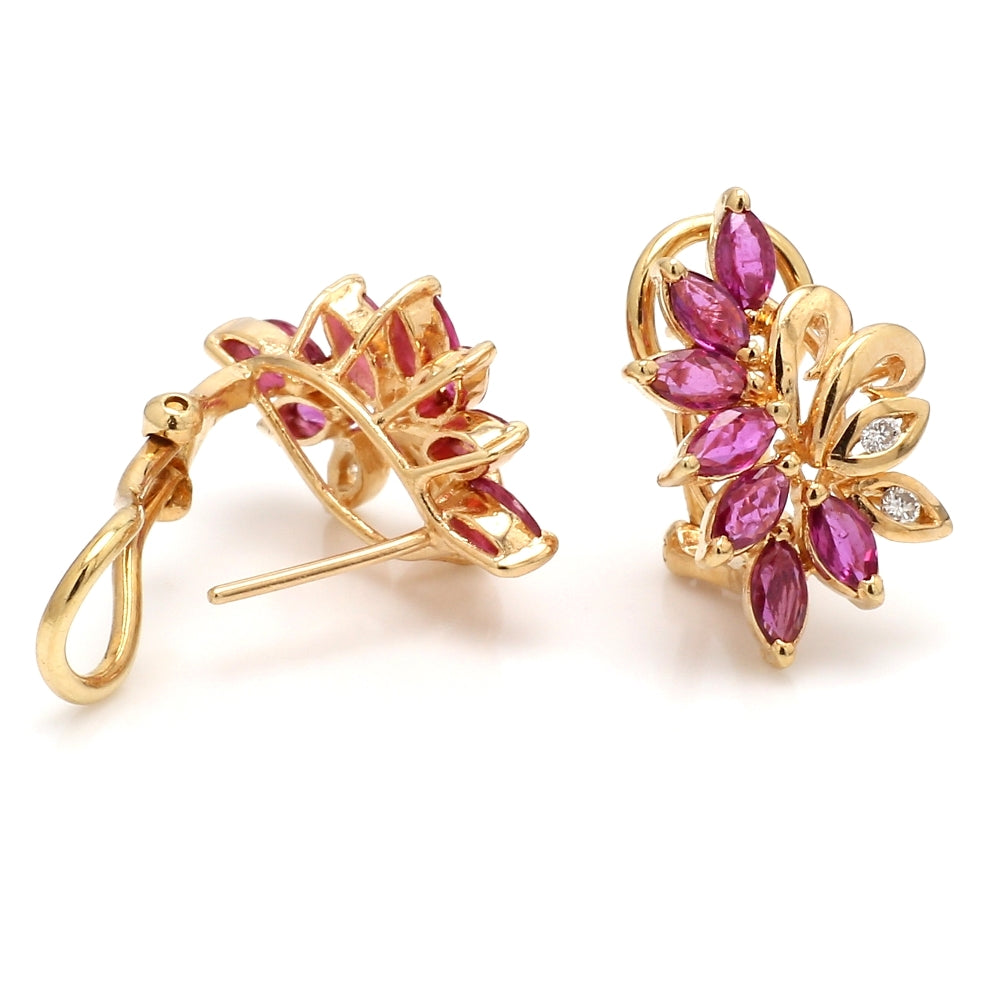 2.00ctw Marquise Cut Ruby Earrings