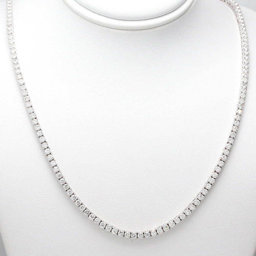 7.09ctw Round Brilliant Cut Diamond Riviera Necklace