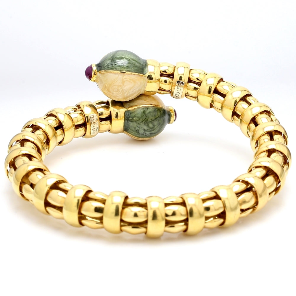 Bassani, 18K Gold and Enamel Bracelet