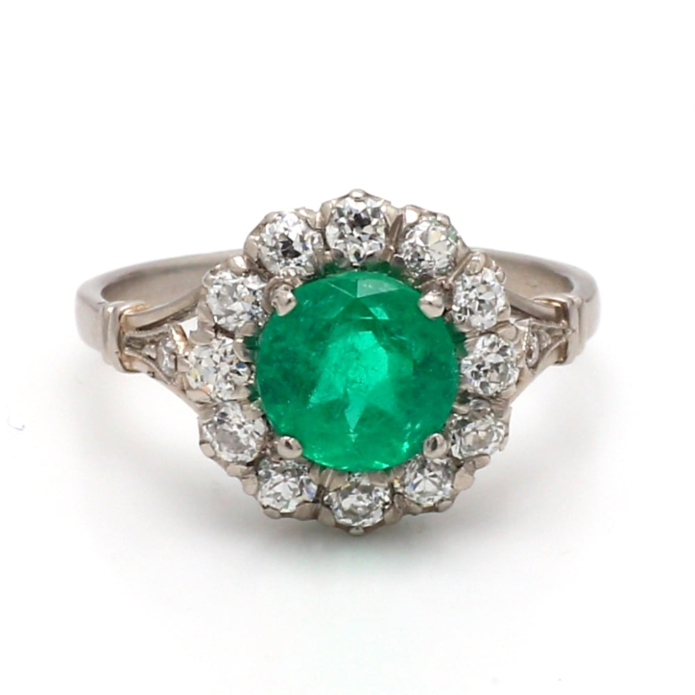 SOLD - 1.77ct Round Brilliant Cut Emerald Ring | Goldstein Diamonds