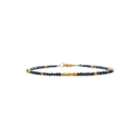 Black Diamond And Gold Nior Bracelet