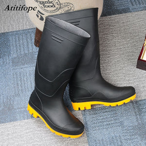 knee high rubber work boots