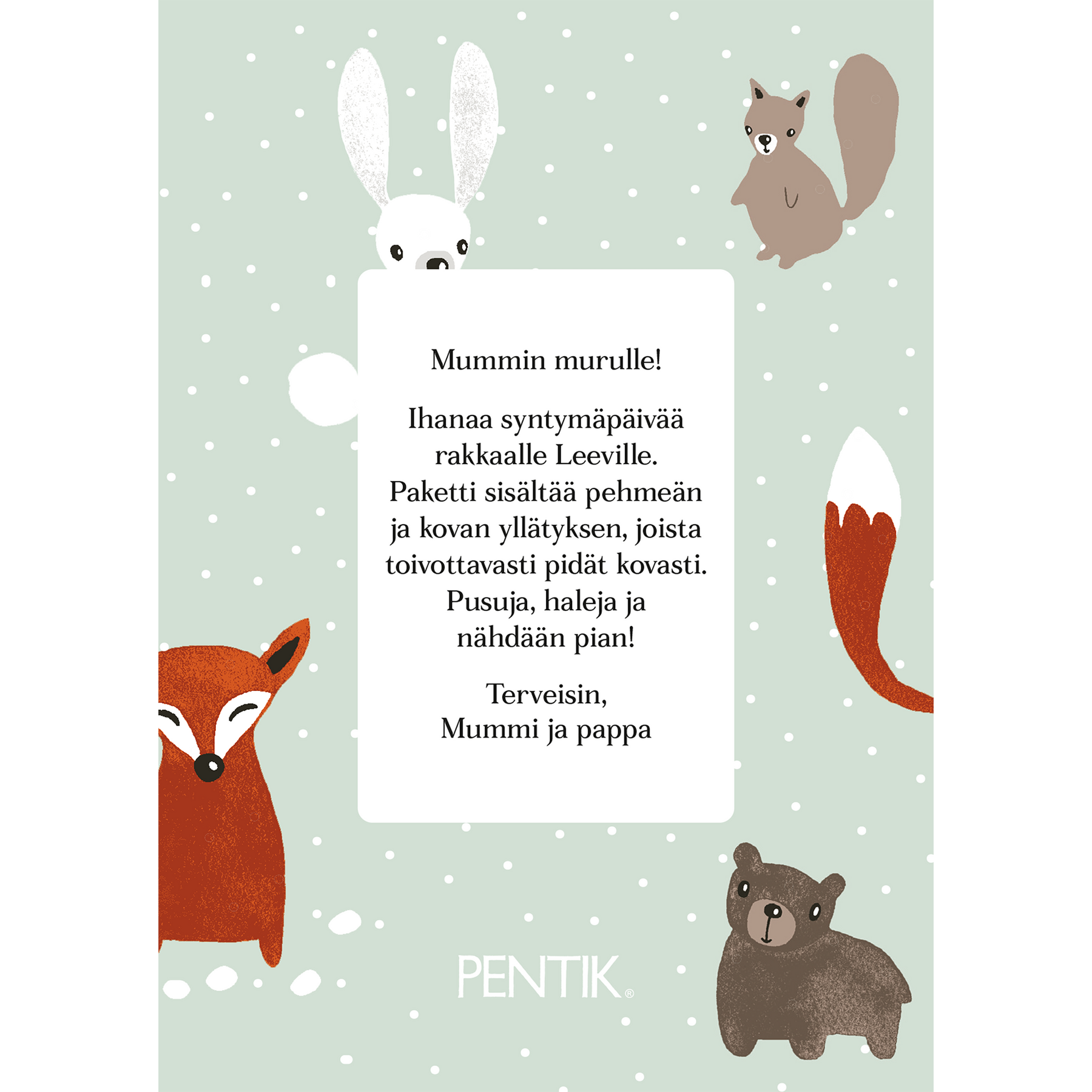 Gift wrapping with Metsänväki card – PENTIK