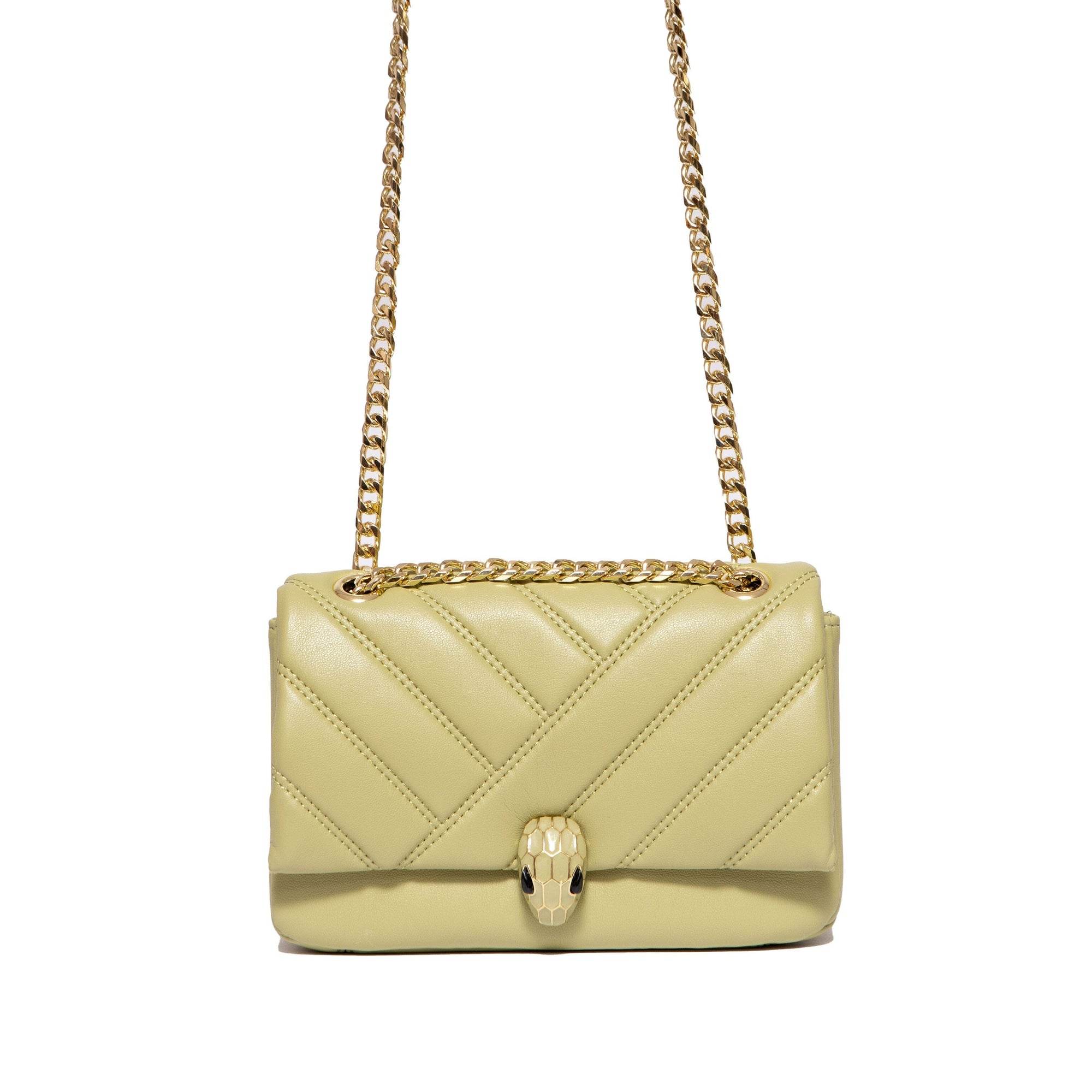 BVLGARI Serpenti Cabochon Shoulder Bag in Yellow