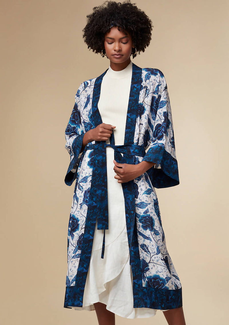 Florence Kimono Robe in Silk