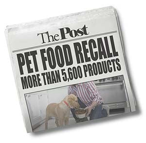pet food recall in the papers
