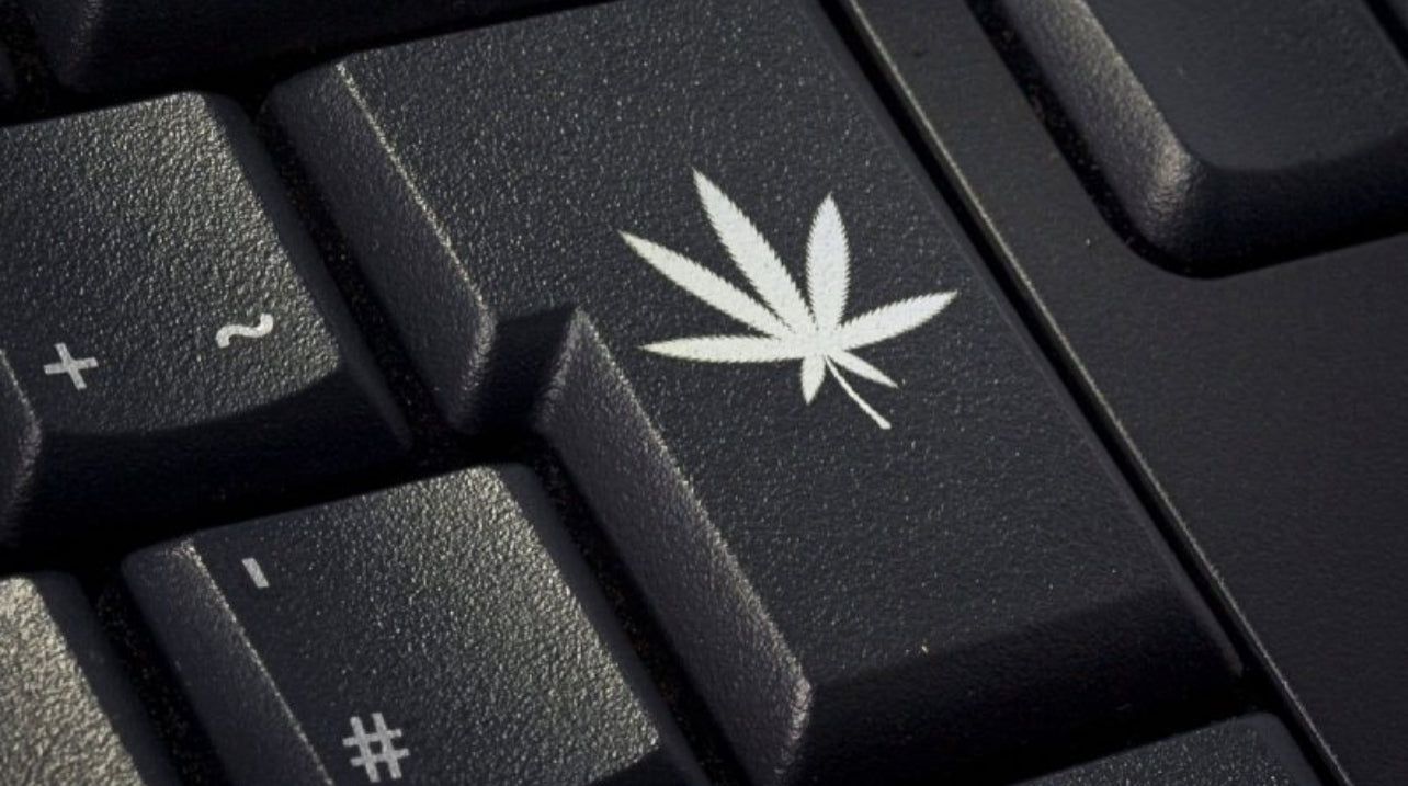 Enter key on the keyboard with cannbis icon on it