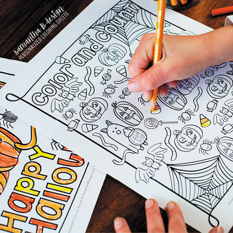 Free Halloween Color and Count Coloring Sheet Instant Download