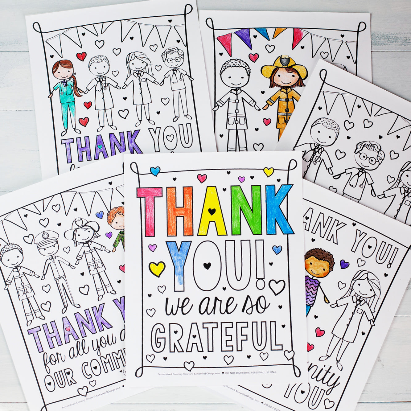 Community Helper First Responders Thank You Coloring Sheets Pdf Do Samantha B Design