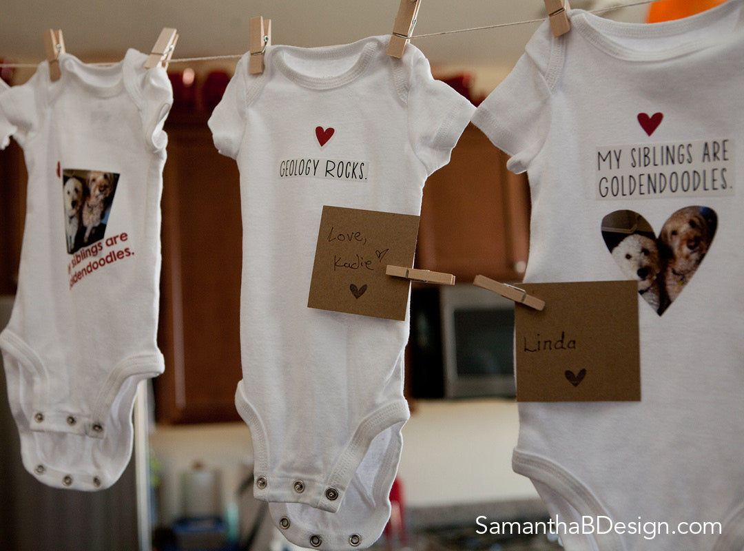 Check out how to decorate onesies at a baby shower! This is the ultimate onesie  decorating kit! 
