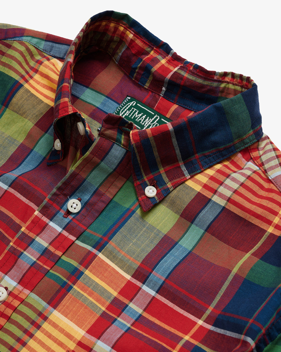 ARCHIVE MADRAS BUTTON DOWN RED