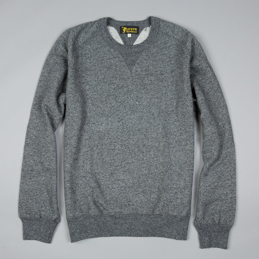 1950S CREW SWEATSHIRT DARK GREY MELEE 