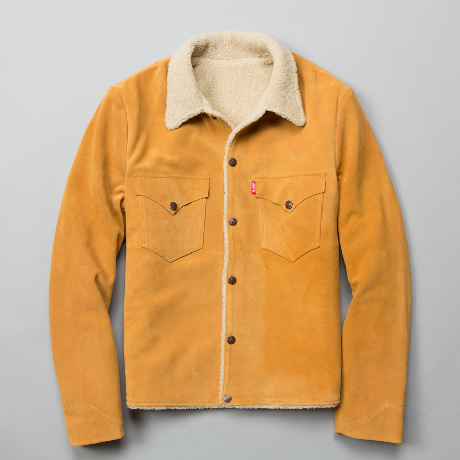 SUEDE SHERPA TRUCKER JACKET GOLDEN 