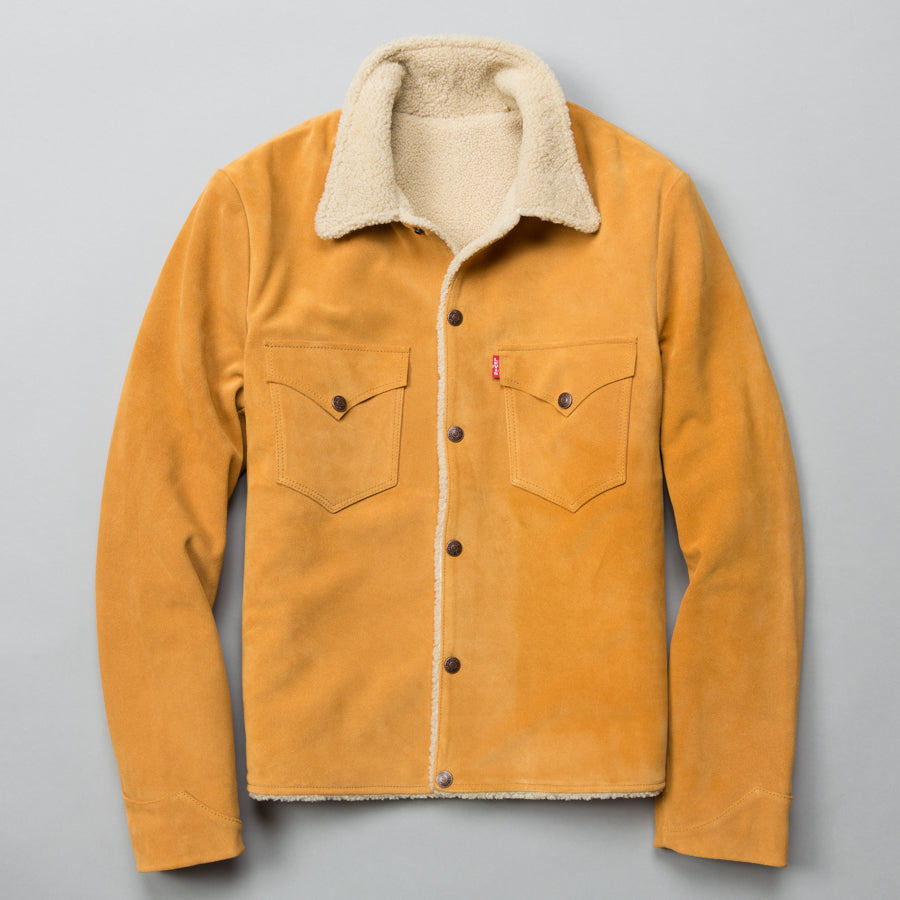 SUEDE SHERPA TRUCKER JACKET GOLDEN 