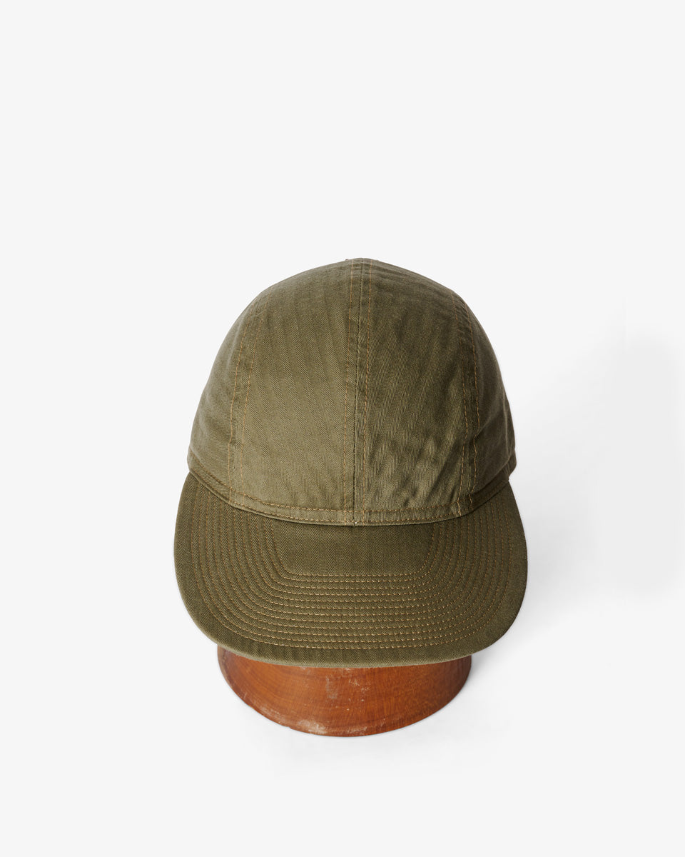 FLAK BAIT CAP OLIVE HERRINGBONE TWILL