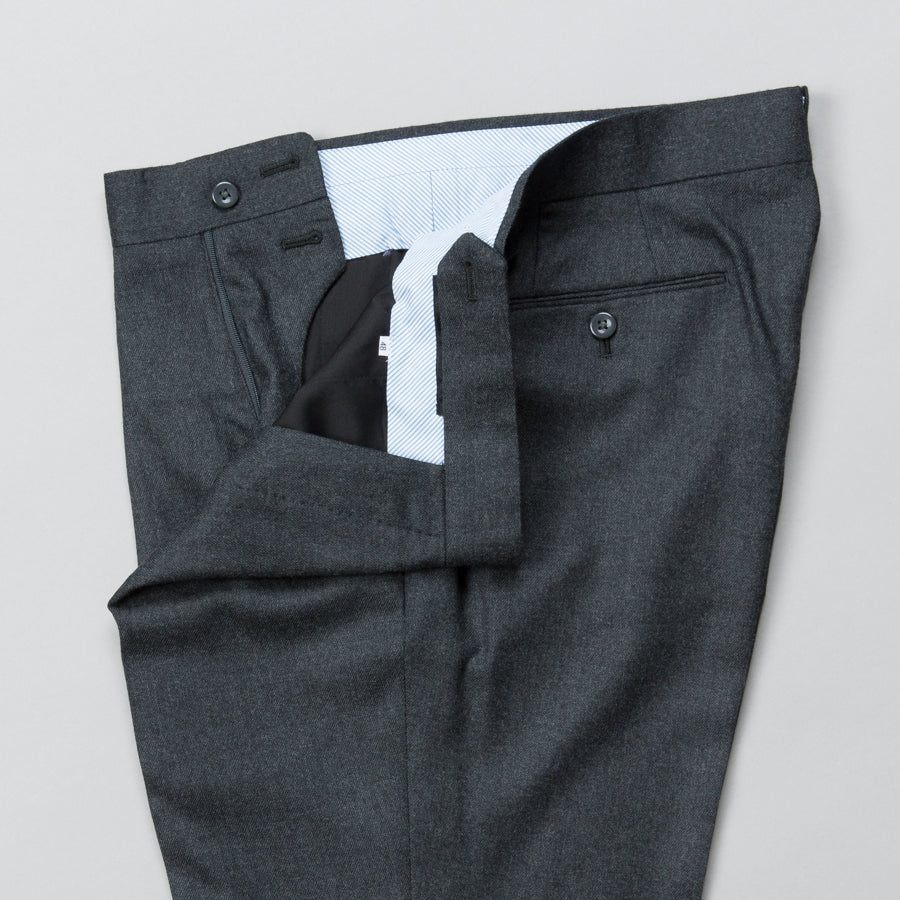 RING JACKET | LIGHTWEIGHT WOOL FLANNEL SINGLE PLEAT TROUSER