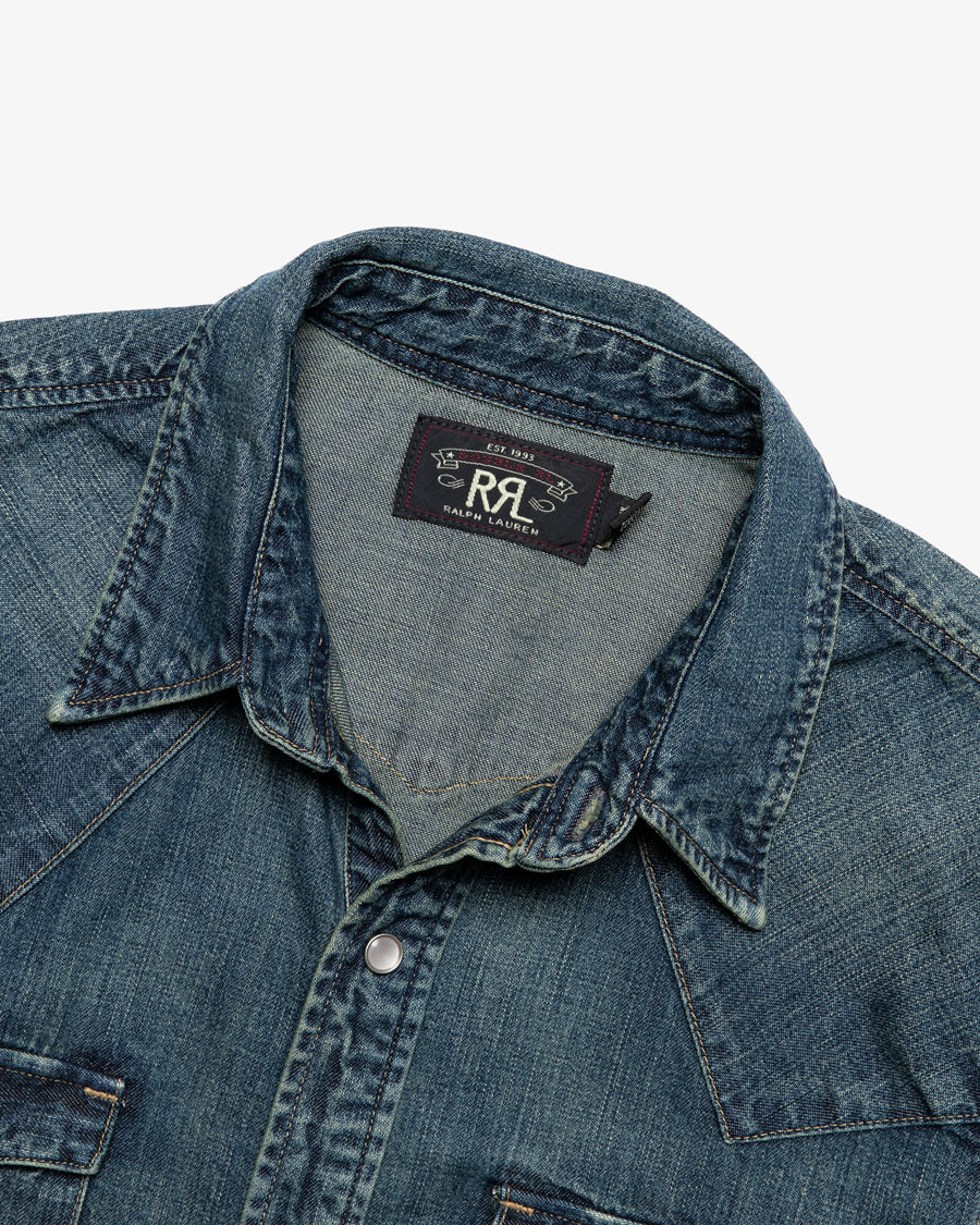 rrl denim western shirt