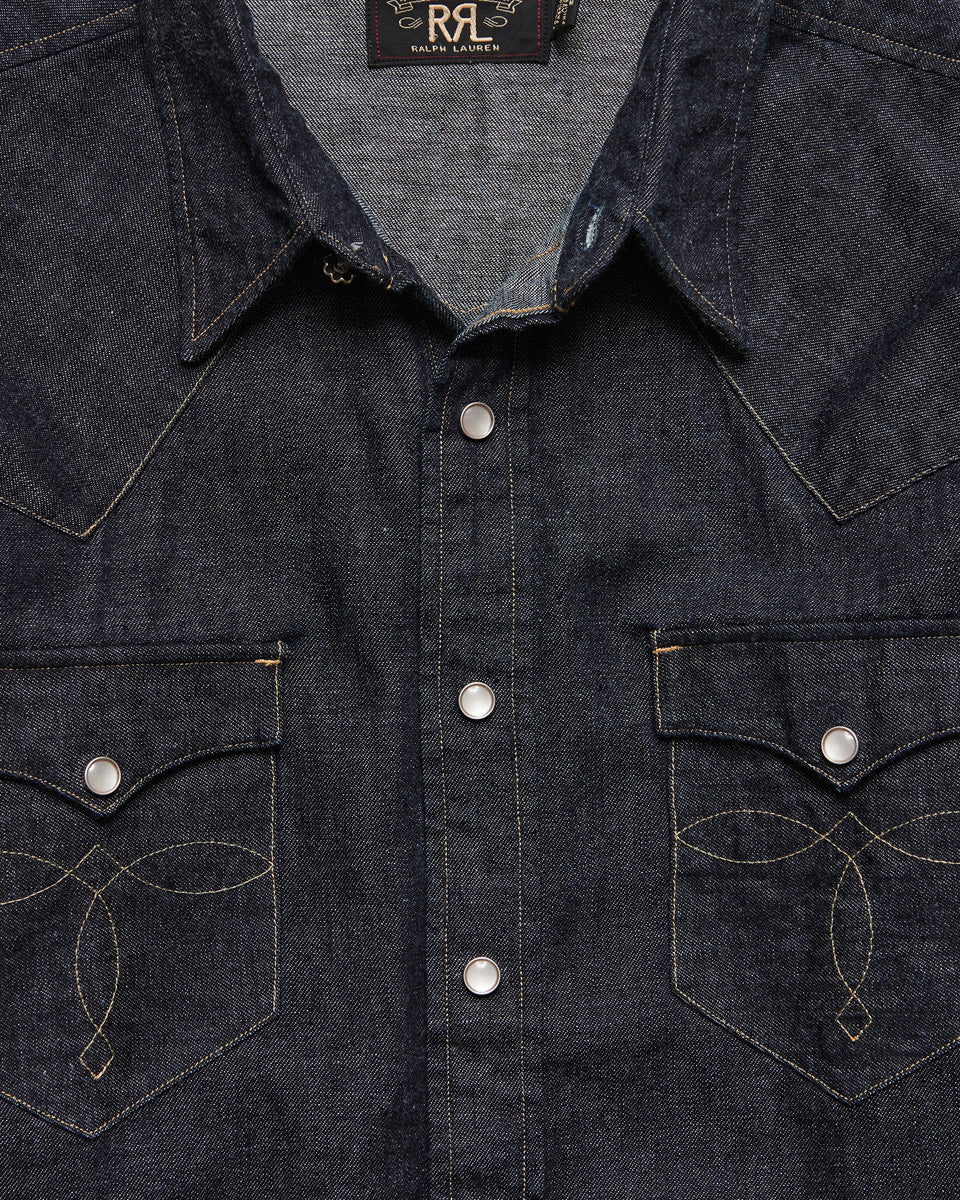 RRL DENIM BUFFALO CONCHO BUTTON SHIRT M シャツ | jrad-distribution.tn