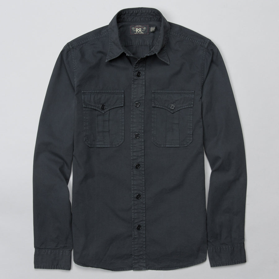 RRL | TWILL GI MILITARY SHIRT BLACK 