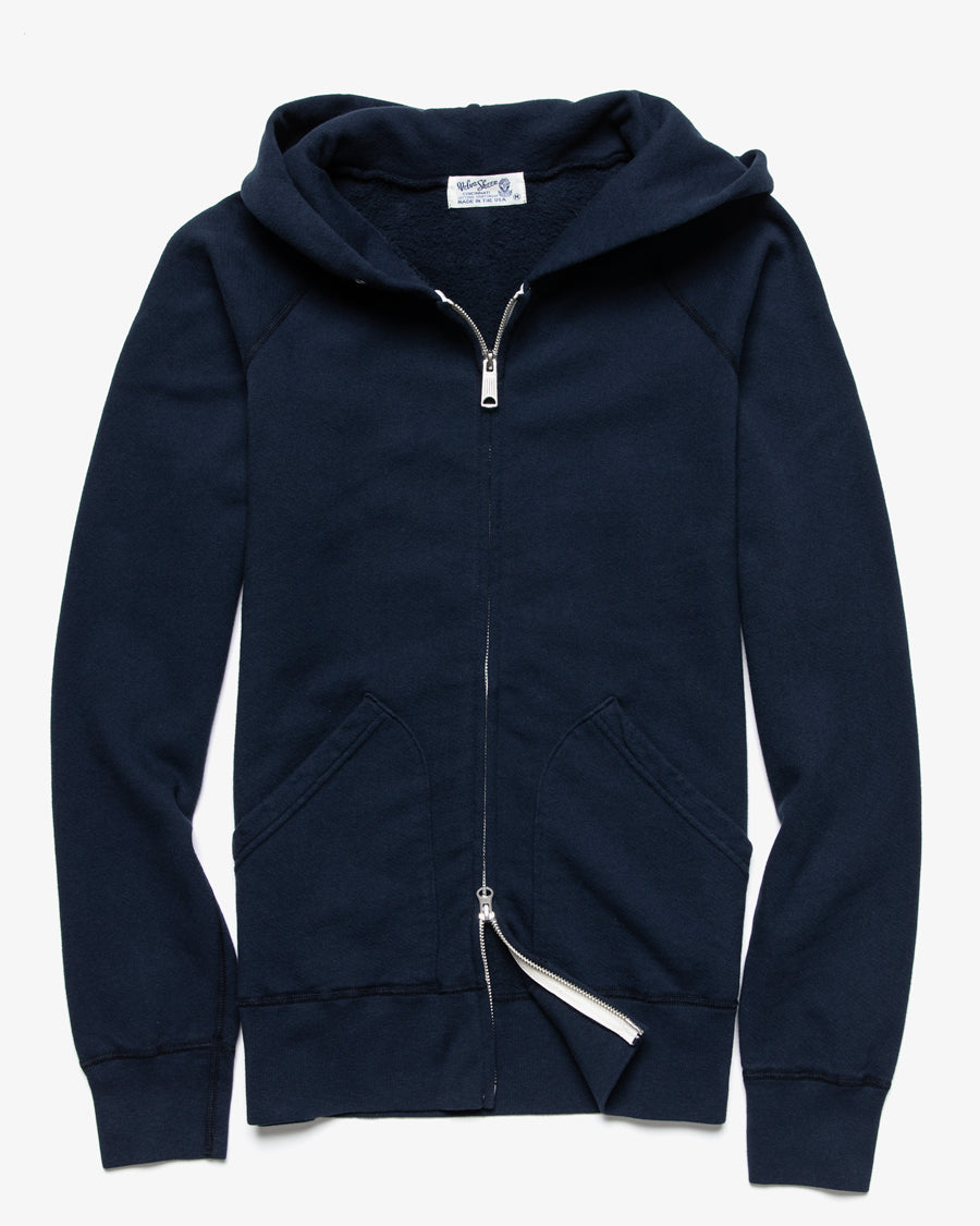 VELVA SHEEN | RAGLAN ZIP HOODIE NAVY | Supply & Advise