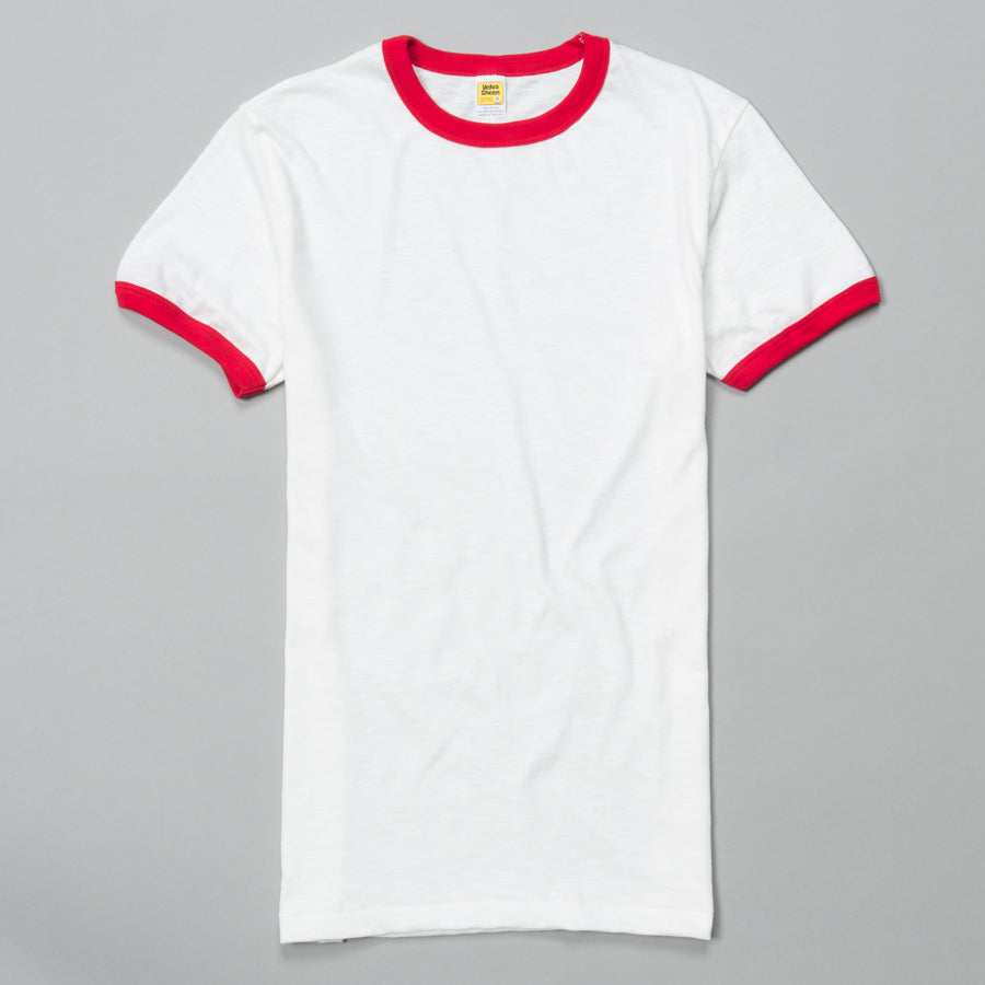 red ringer shirt